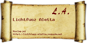Lichtfusz Aletta névjegykártya